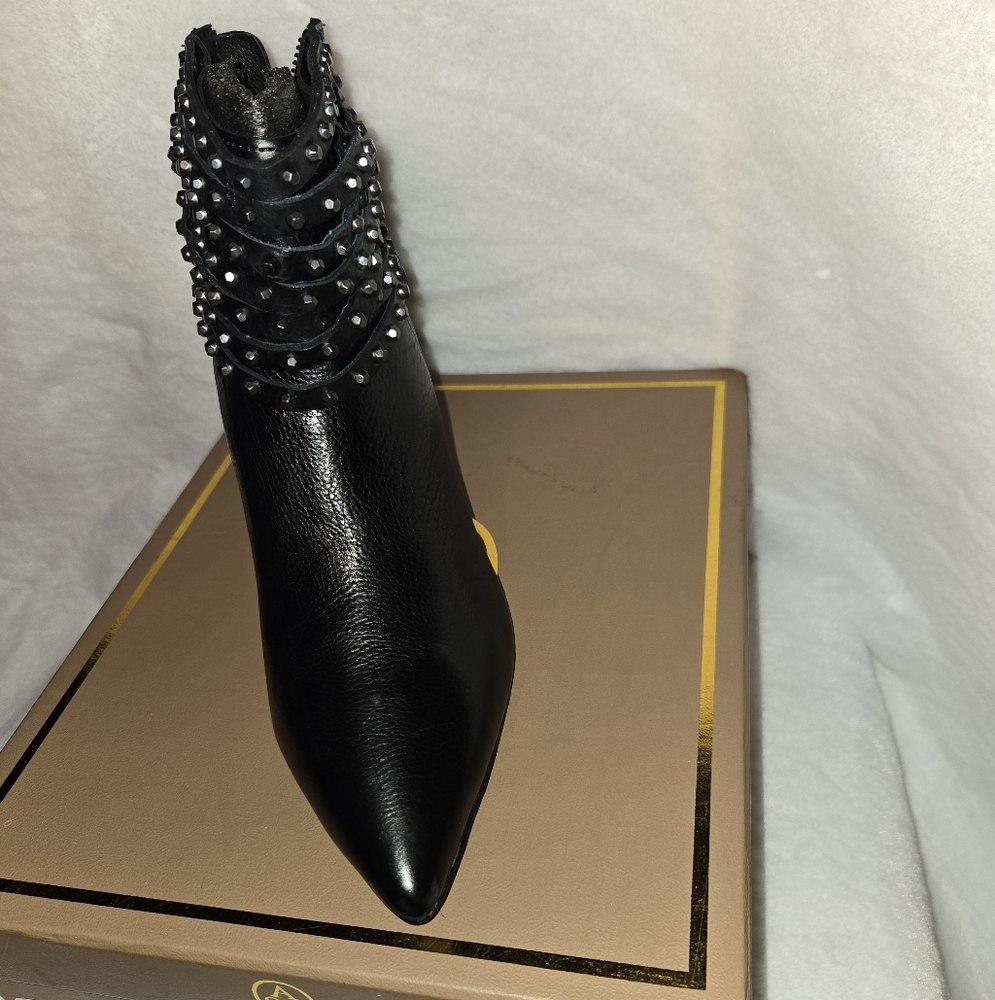 Ash Black Studded Ankle Booties